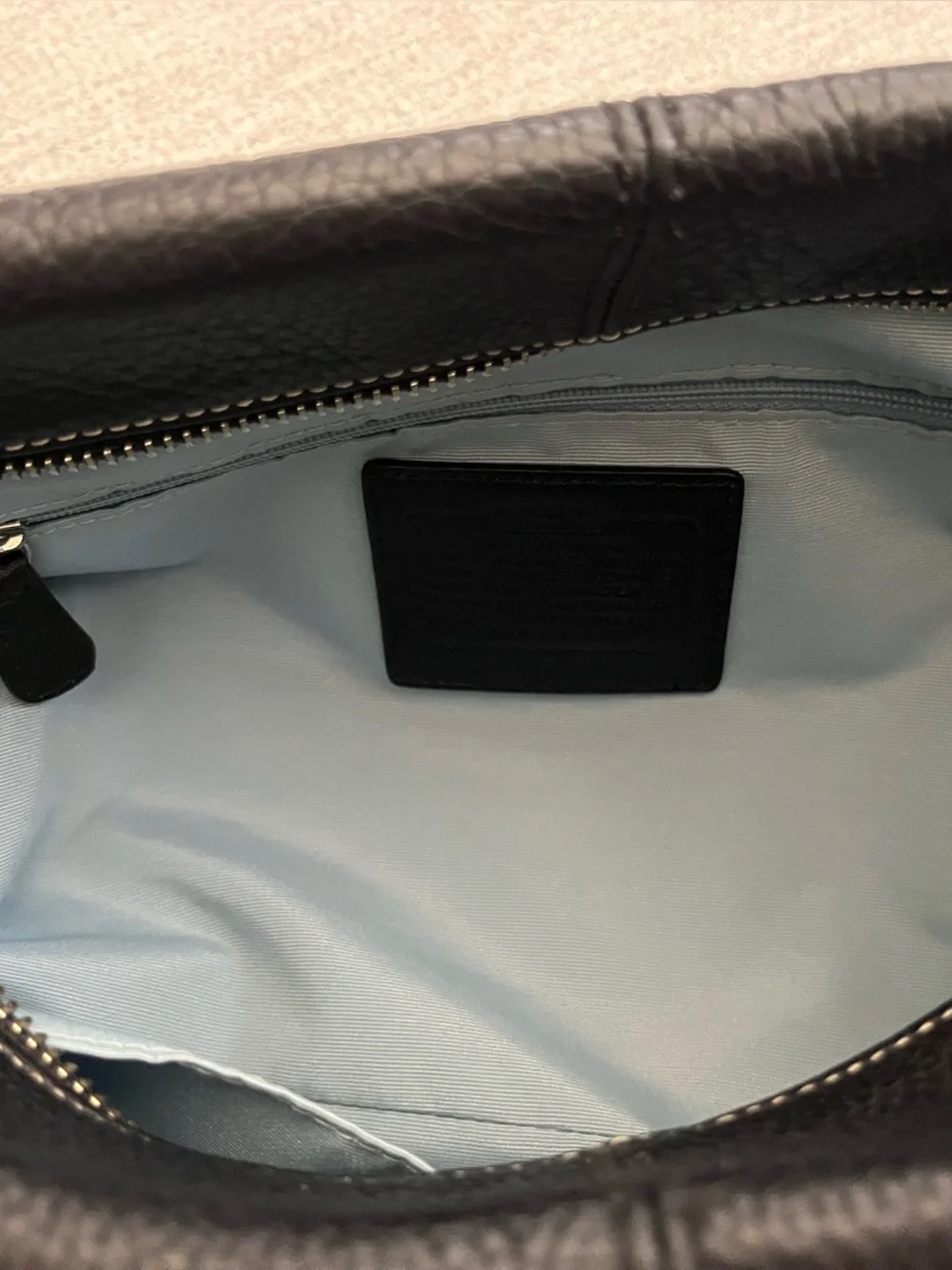 Coach Black Leather East West Shoulder Duffle Hobo Bag (F15065)